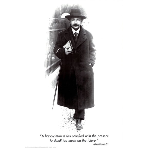 Albert Einstein Happy Man Poster #01 11x17in Multi Color Rectangle Bad Dog Posters