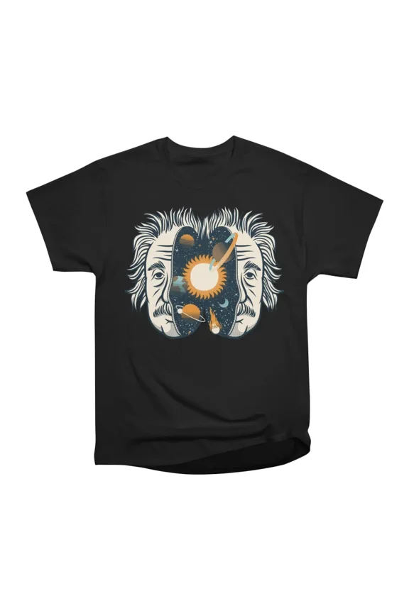 Albert Einstein Head Universe Physics by Tobe Fonseca T-Shirt Tee Gift For Him Merch For H