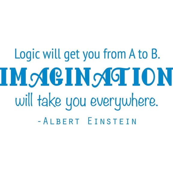 Albert Einstein Imagination Quote Decal - Vinyl Wall Sticker - 20"x12"
