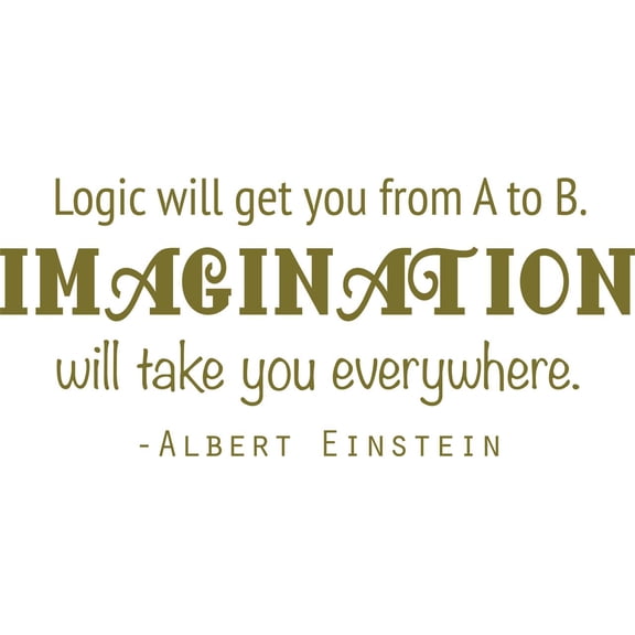Albert Einstein Imagination Quote Decal - Vinyl Wall Sticker - 20"x12"