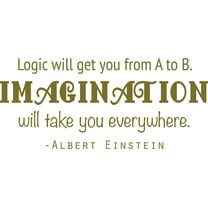 Albert Einstein Imagination Quote Decal - Vinyl Wall Sticker - 20"x12"