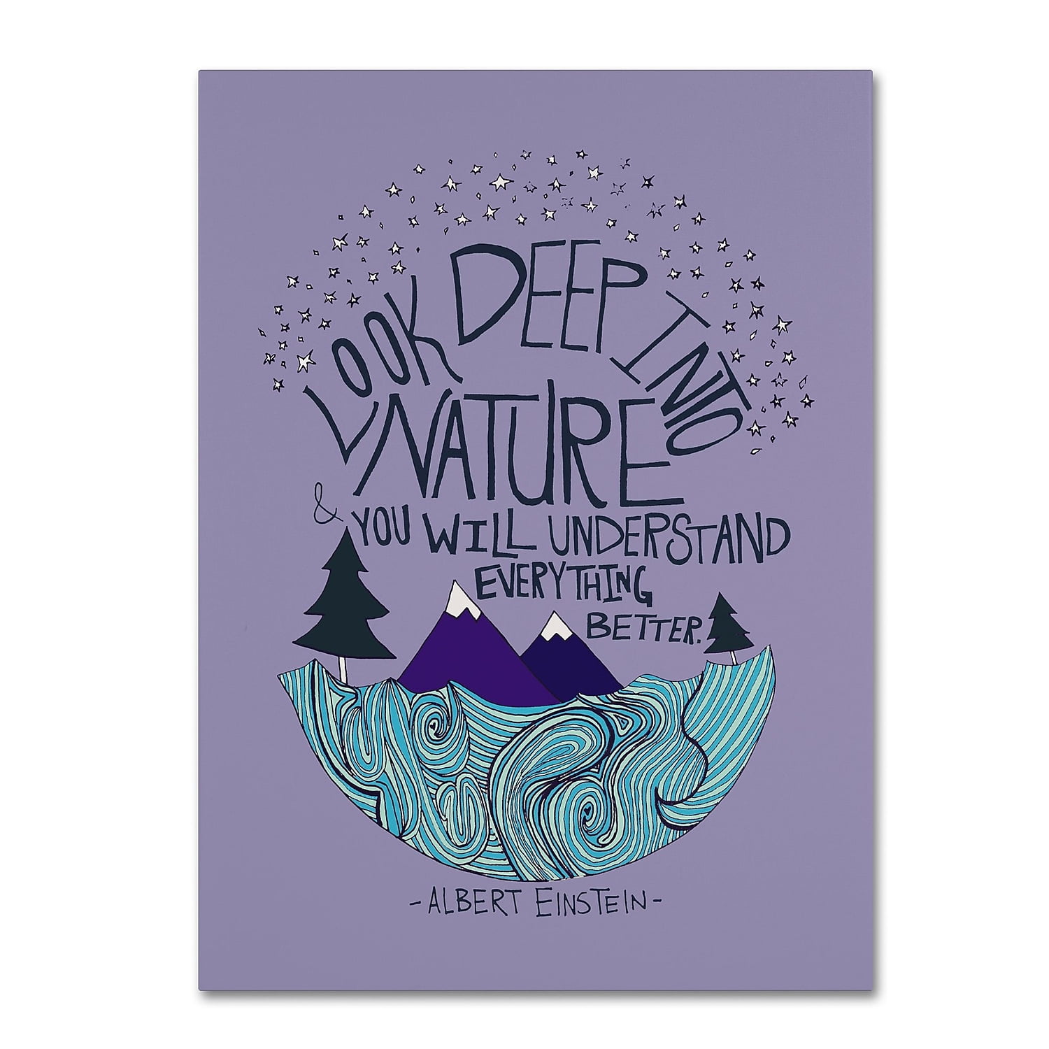 "Albert Einstein Nature" Canvas Art by Leah Flores
