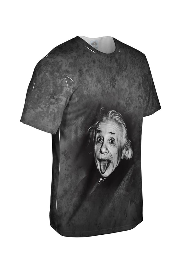 Albert Einstein Sticks Out His Tongue Mens T-Shirt All Over Print