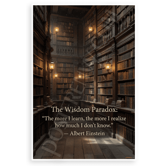 Albert Einstein "The More I Learn The More I Realize How Much I Don't Know" Library 12x18 US Made Poster