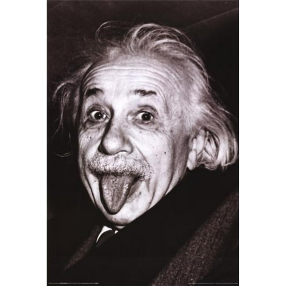 Albert Einstein - Tongue Poster Print - 24 x 36 in.