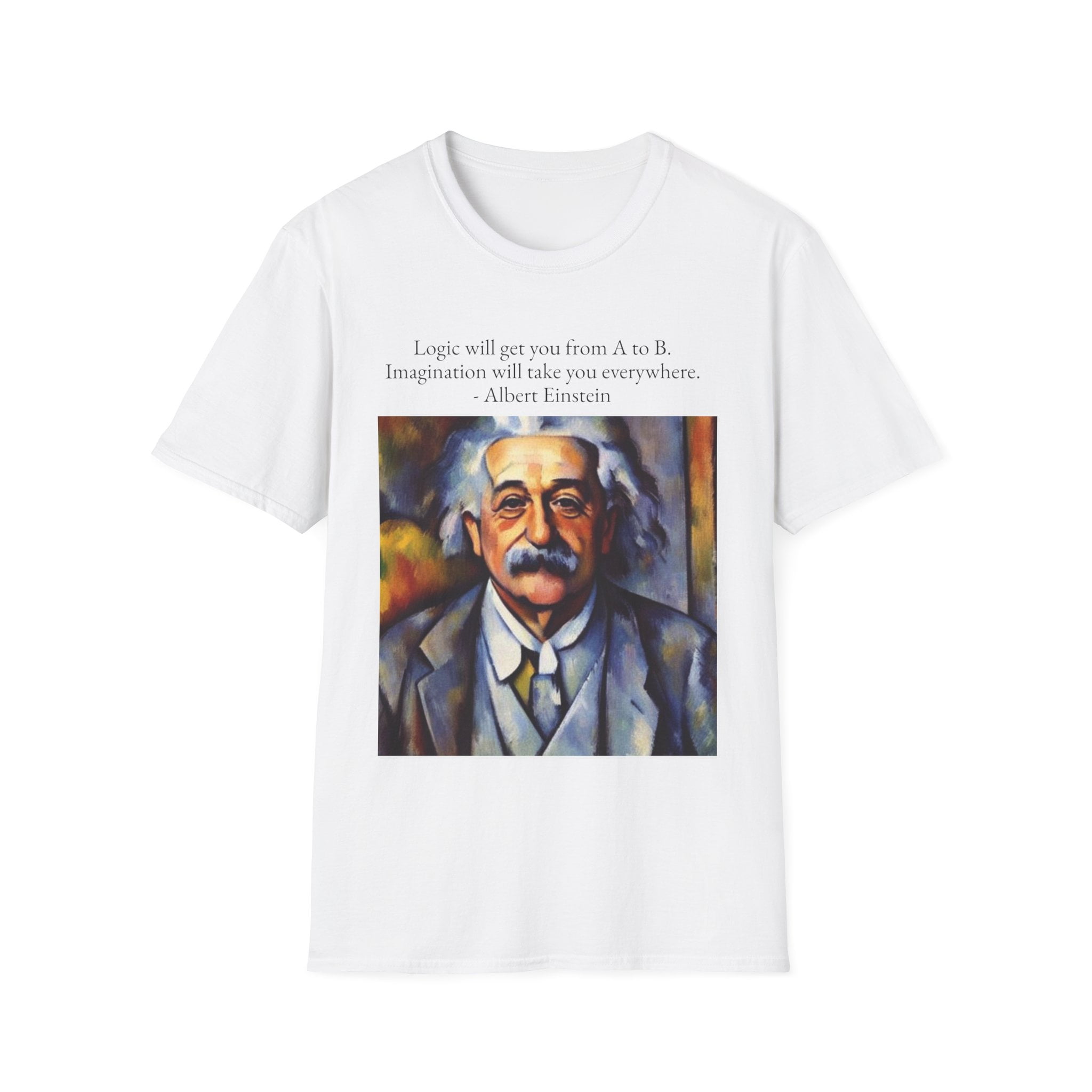 Albert Einstein in the style of Paul Cezanne Unisex Softstyle T 