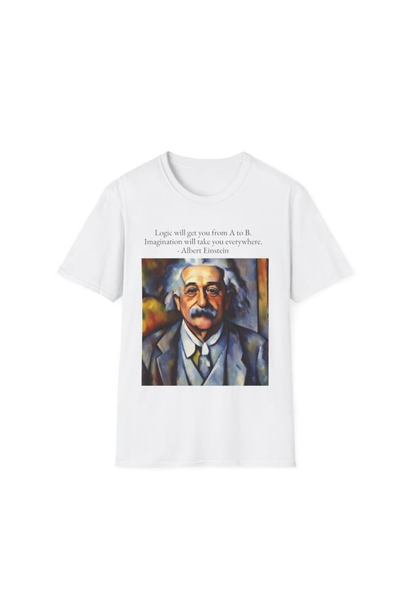 Albert Einstein in the style of Paul Cezanne Unisex Softstyle T-Shirt