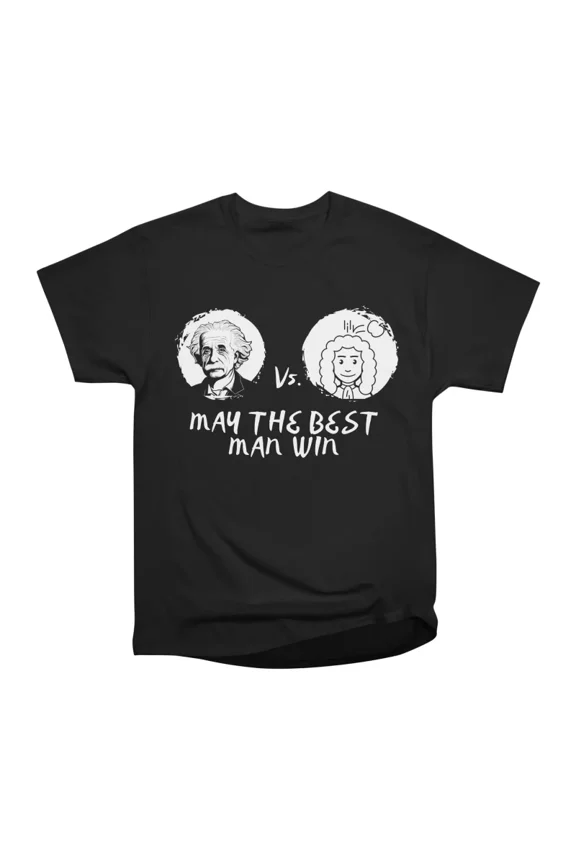 Albert Einstein vs Isaac Newton on black T-Shirt Tee Gift For Him Merch For Her Apparel Fo