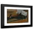 thumbnail image 1 of Albert Engström 24x17 Black Modern Framed Museum Art Print Titled - The Artist's Father, Reading a Newspaper (1892), 1 of 5
