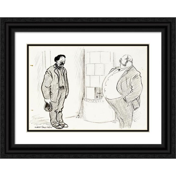 Albert Engström 24x18 Black Ornate Framed Double Matted Museum Art Print Titled: Pelle from Smaland (1905)