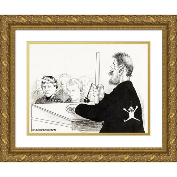 Albert Engström 24x19 Gold Ornate Framed and Double Matted Museum Art Print Titled - Elementary School Teacher in Askersund (1901)