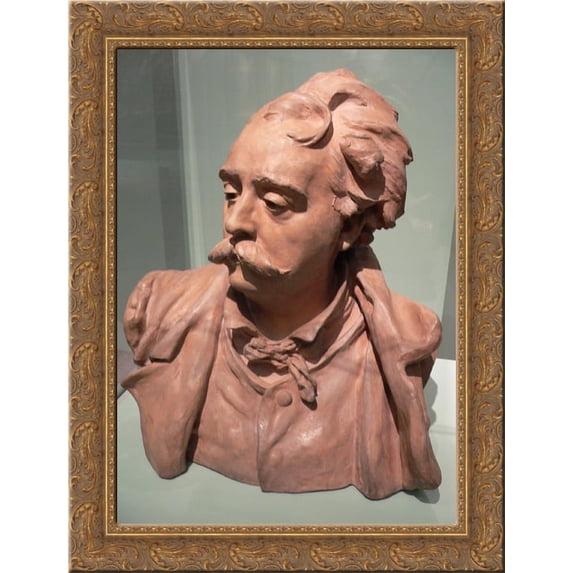 Albert-Ernest Carrie-Belleuse 24x18 Gold Ornate Wood Framed Canvas Art by Auguste Rodin