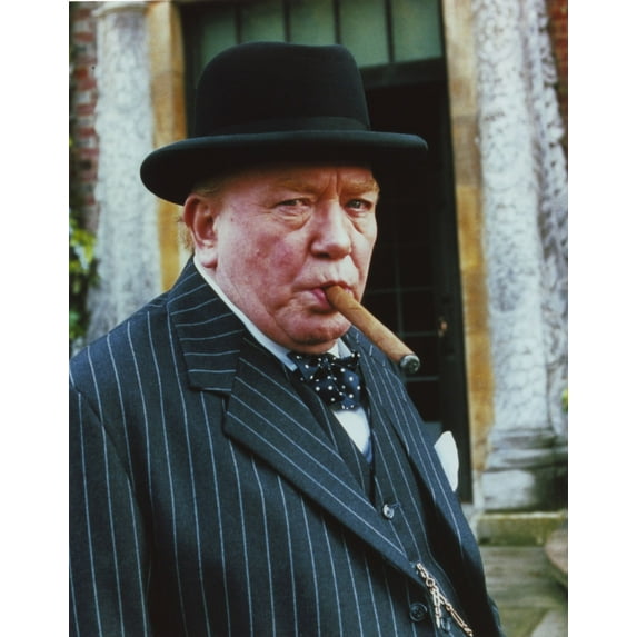 Albert Finney in Formal Outfit wearing Hat with Cigar Portrait Photo Print (24 x 30)