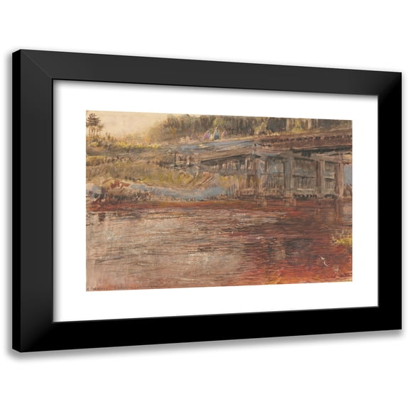 Albert Goodwin 14x11 Black Modern Framed Museum Art Print Titled - Rockstone, Demerara, Guyana