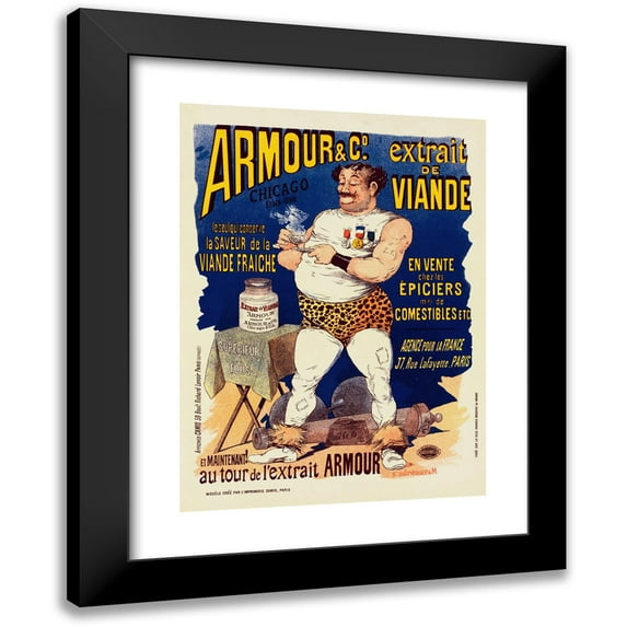 Albert Guillaume 14x18 Black Modern Framed Museum Art Print Titled - Armor Meat Extract (1899)