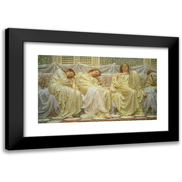 Albert Joseph Moore 14x10 Black Modern Framed Museum Art Print Titled - Dreamers (1882)