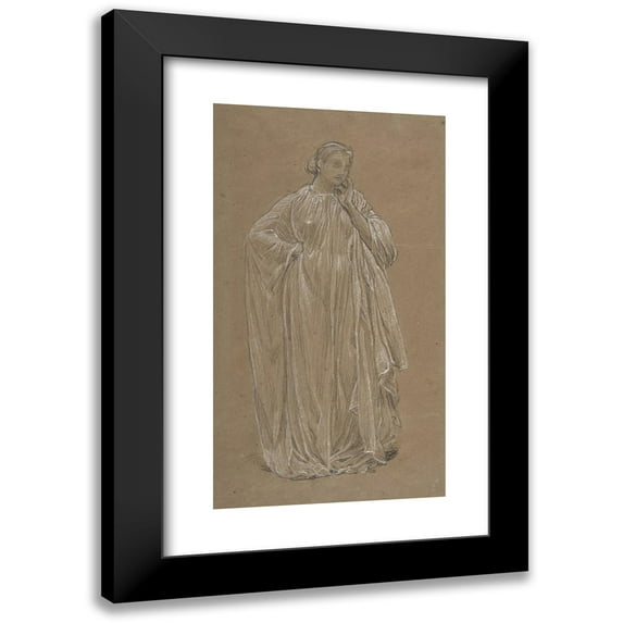 Albert Joseph Moore 15x24 Black Modern Framed Museum Art Print Titled - Draped Model (ca. 1865-67)