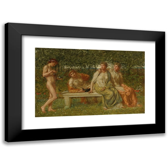 Albert Joseph Moore 24x17 Black Modern Framed Museum Art Print Titled - The Marble Seat