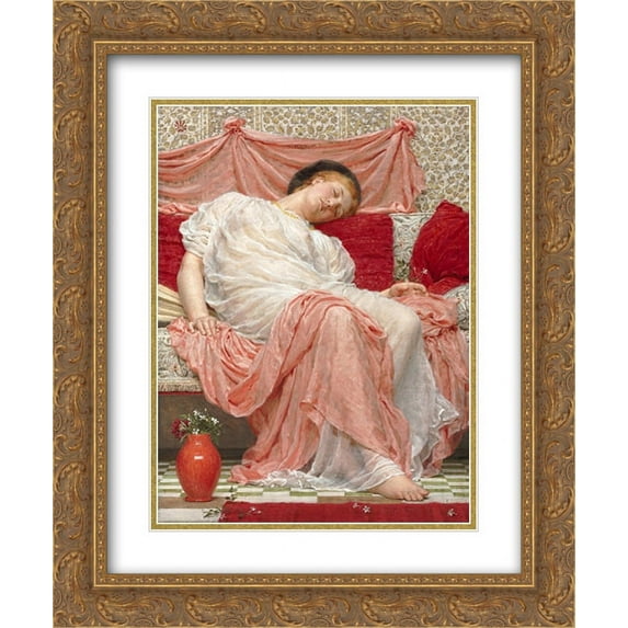 Albert Joseph Moore 2x Matted 20x24 Gold Ornate Framed Art Print 'Jasmine'