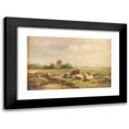 thumbnail image 1 of Albert Jurardus Van Prooyen 24x17 Black Modern Framed Museum Art Print Titled - Sheep on a Field, 1 of 5
