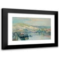 thumbnail image 1 of Albert Lebourg 18x13 Black Modern Framed Museum Art Print Titled - Le Peniche and Bord De Seine Animated Near Rouen, 1 of 5