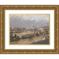 thumbnail image 1 of Albert Lebourg 18x14 Gold Ornate Wood Frame and Double Matted Museum Art Print Titled - Notre Dame's Bedside (circa 1900), 1 of 4