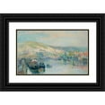 thumbnail image 1 of Albert Lebourg 24x16 Black Ornate Framed Double Matted Museum Art Print Titled: Le Peniche and Bord De Seine Animated Near Rouen, 1 of 5
