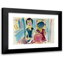 Albert Müller 14x11 Black Modern Framed Museum Art Print Titled - Children in the Parlor (1925)