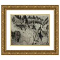 thumbnail image 1 of Albert Müller 18x15 Gold Ornate Wood Frame and Double Matted Museum Art Print Titled - Bergweide (1925), 1 of 4