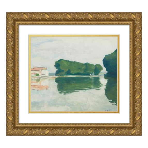 Albert Marquet 17x15 Gold Ornate Wood Frame and Double Matted Museum Art Print Titled - Samois, the Island (The Poplars)