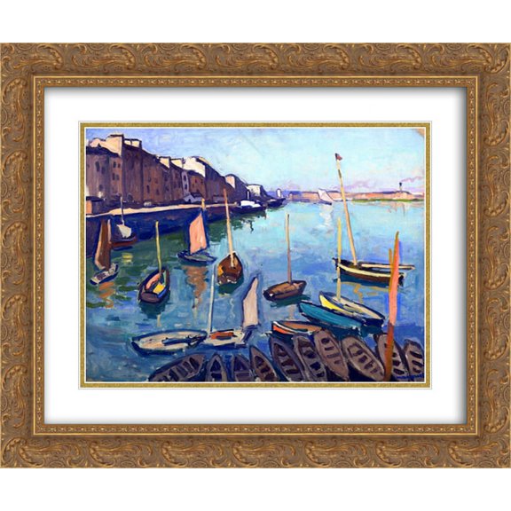 Albert Marquet 2x Matted 24x20 Gold Ornate Framed Art Print 'The Port, Le Havre'