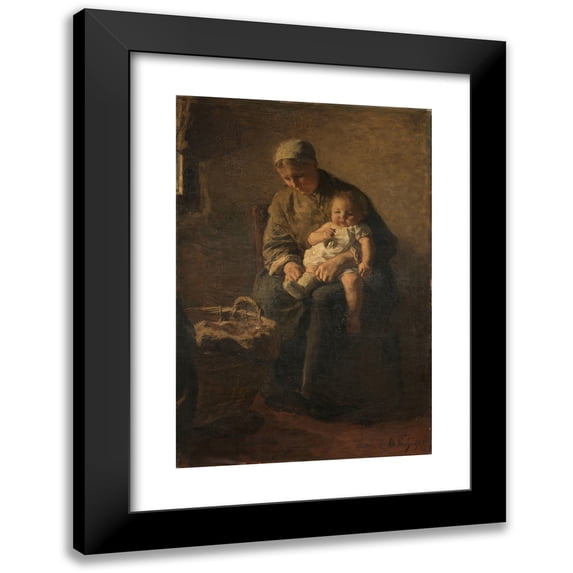 Albert Neuhuys 17x24 Black Modern Framed Museum Art Print Titled - A Mother with Her Child (C. 1880 - C. 1899)