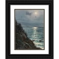thumbnail image 1 of Albert Nikolaevich Benois 11x14 Black Ornate Wood Framed Double Matted Museum Art Print Titled: Seashore Under a Full Moon (ca.1890), 1 of 5