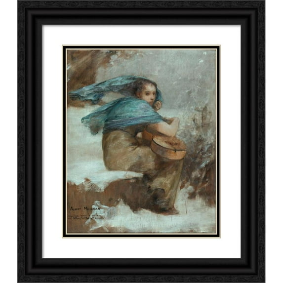 Albert Pierre-René Maignan 15x18 Black Ornate Wood Framed Double Matted Museum Art Print Titled - La Cigale (1890)