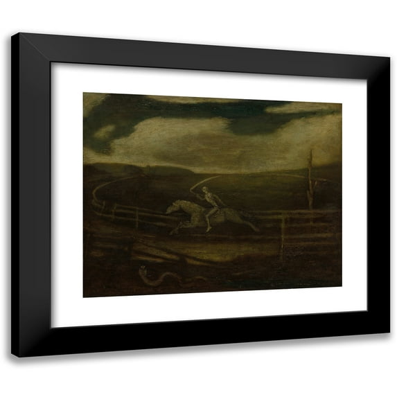 Albert Pinkham Ryder 24x20 Black Modern Framed Museum Art Print Titled - The Race Track (Death on a Pale Horse) (C. 1896-1908)