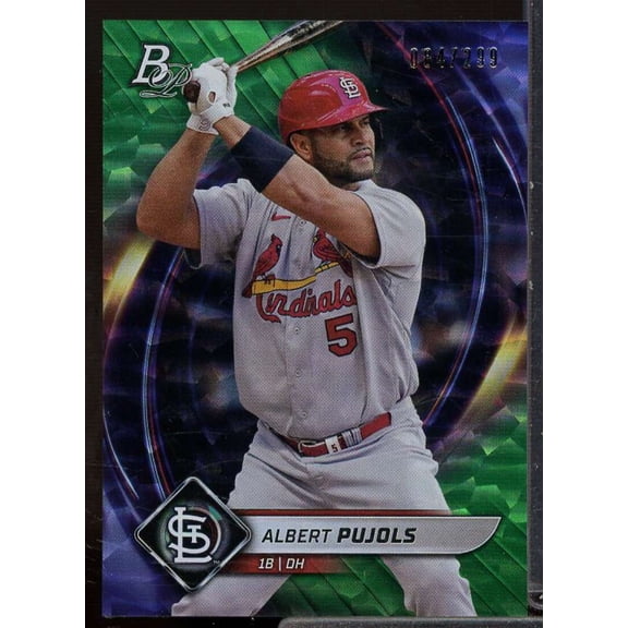 Albert Pujols Card 2022 Bowman Platinum Emerald Ice Foilboard #2