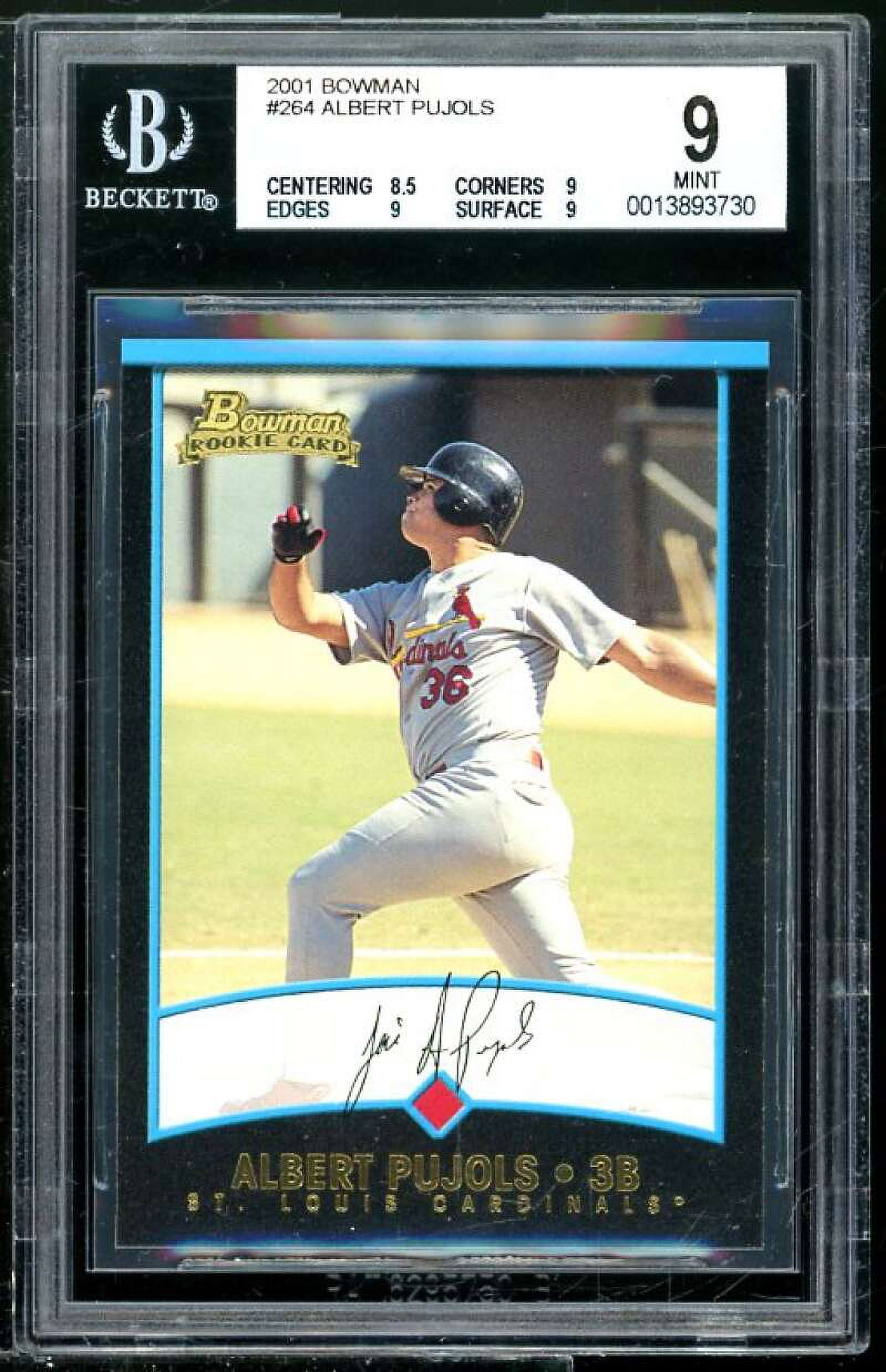 Albert Pujols Rookie Card 2001 Bowman #264 BGS 9 (8.5 9 9 9) - Walmart.com