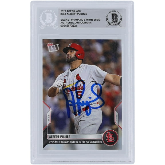 Albert Pujols St. Louis Cardinals Autographed 2022 Topps Now #951 Beckett Fanatics Witnessed Authenticated Card - Fanatics Authentic Certified