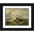 thumbnail image 1 of Albert Rieger 18x14 Black Ornate Wood Framed Double Matted Museum Art Print Titled - Steamboat in a Storm on the North Sea, 1 of 5