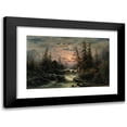 thumbnail image 1 of Albert Rieger 24x17 Black Modern Framed Museum Art Print Titled - Mountain Stream in the Moonlight, 1 of 5