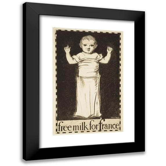 Albert Sterner 13x18 Black Modern Framed Museum Art Print Titled - Free Milk for France (1907)