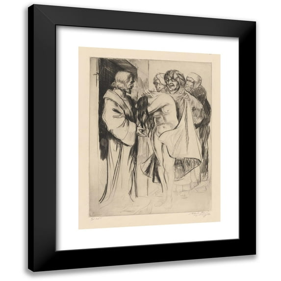 Albert Sterner 19x24 Black Modern Framed Museum Art Print Titled - The Woman Taken in Adultery (1936)