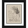 thumbnail image 1 of Albert Sterner 20x24 Black Ornate Framed Double Matted Museum Art Print Titled: Bust Portrait of Young Woman in Profile (1895), 1 of 5
