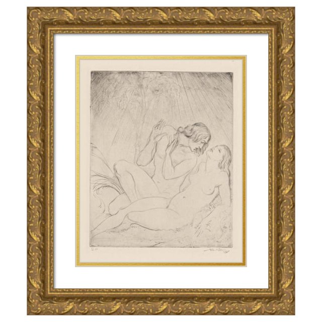 Albert Sterner 20x24 Gold Ornate Framed and Double Matted Museum Art