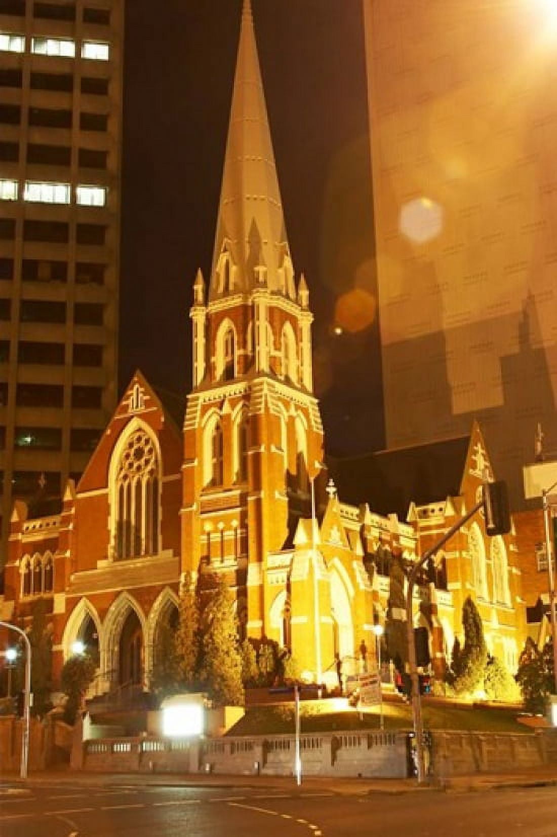 Albert Street Uniting Church at Night Brisbane Queensland Australia Canvas Art - David Wall DanitaDelimont (17 x 26)