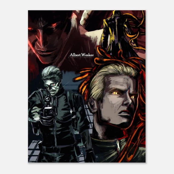 Albert Wesker Resident Evil Villain Poster Dark Horror Game Character Art Wall Decor 24x36 UNFRAMED