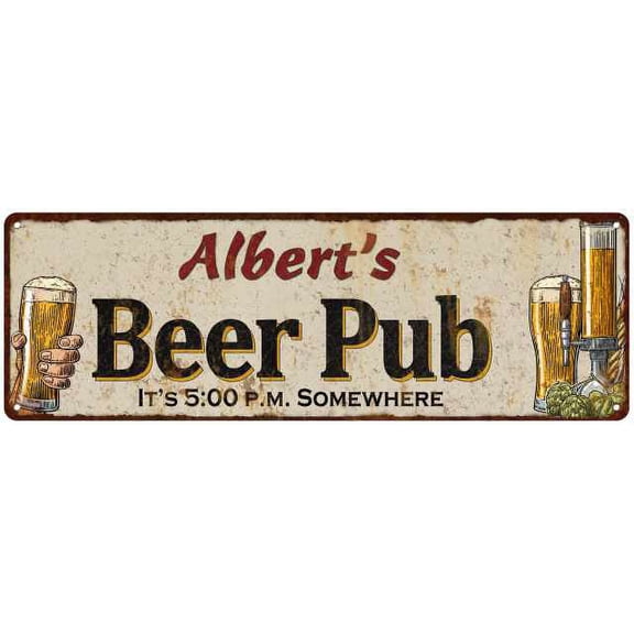 Albert's Beer Pub Gift Man Cave Bar Decor Gift 6x18 Sign 206180053240