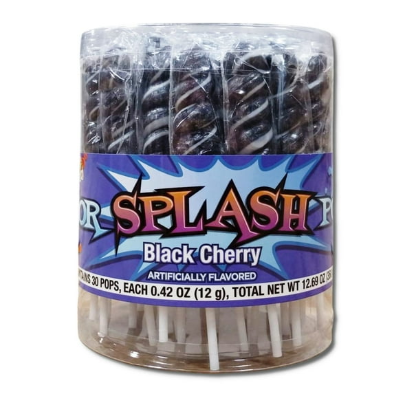 Albert's Color Splash Pops | .42 Ounce | Black Cherry | 30 Count Tub