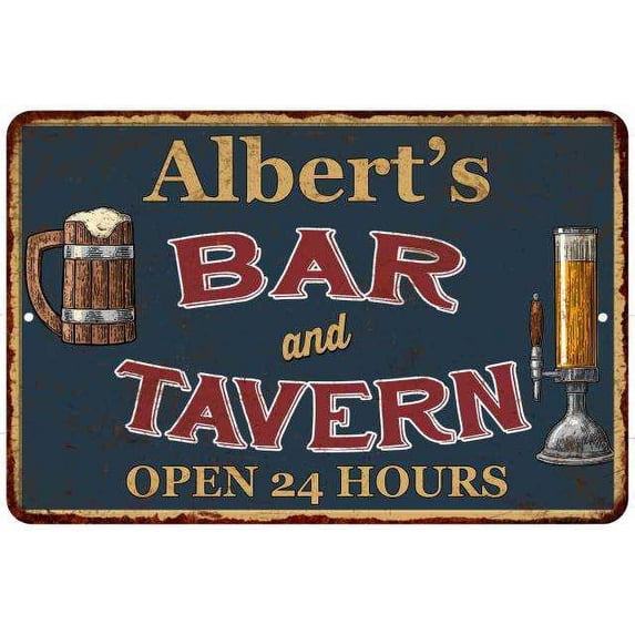 Albert's Green Bar & Tavern Rustic Sign 16 x 24 Matte Finish Metal 116240047482
