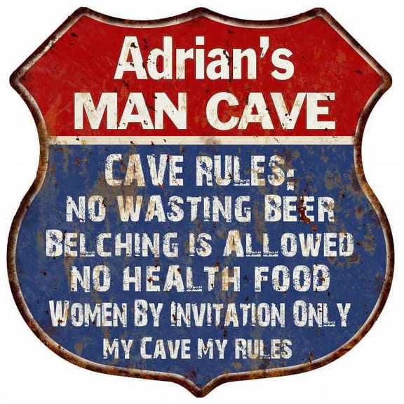 Albert's Man Cave Rules Sign Shield Metal Gift 211110023241